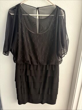 London Times Black and Beige Dress